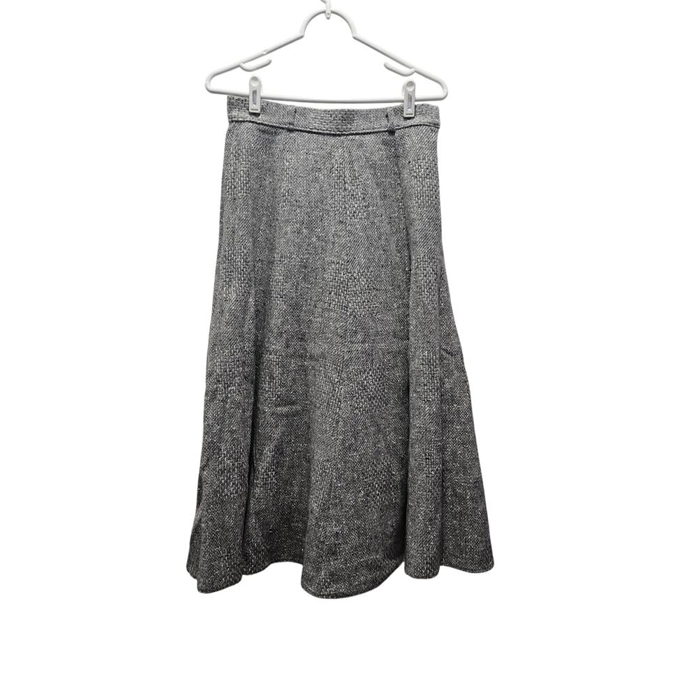 Vintage St Michael Wool A-Line Midi Skirt  Made Gray 32" Dark Academia 10 US
